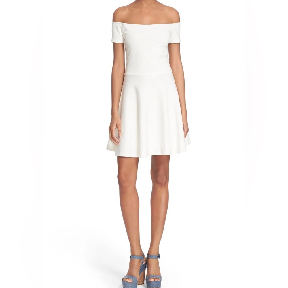 Alice + Olivia • Carisi Off the Shoulder Fit & Flare Dress
